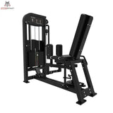 Titanium Strength Elite Series Abduktor-Adduktor Pro – Schrägansicht mit Sitz, Beinpolstern und Gewichtsturm