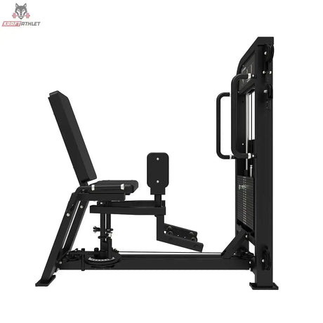 Titanium Strength Elite Series Abduktor-Adduktor Pro – Seitenansicht von links mit Rückenlehne und Beinpolstern