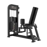 Titanium Strength Elite Series Abduktor-Adduktor – Schrägansicht mit Rückenlehne, Beinpolstern und Gewichtsturm
