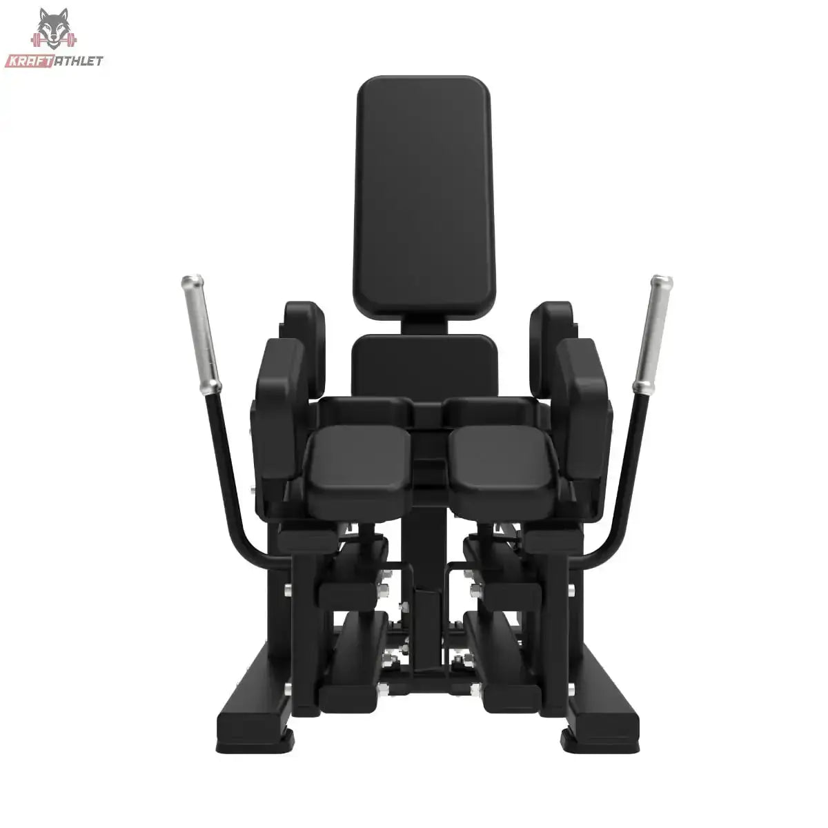 Titanium Strength Elite Series Abduktorenmaschine Plate-Loaded in Frontansicht mit Sitz, Rückenpolster und seitlichen Griffen