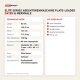 Technische Daten und Merkmale von Titanium Strength Elite Series Abduktorenmaschine Plate-Loaded als Tabelle
