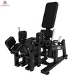 Titanium Strength Elite Series Abduktorenmaschine Plate-Loaded in Schrägansicht von vorn, schwarzer Rahmen mit gepolsterten Beinauflagen