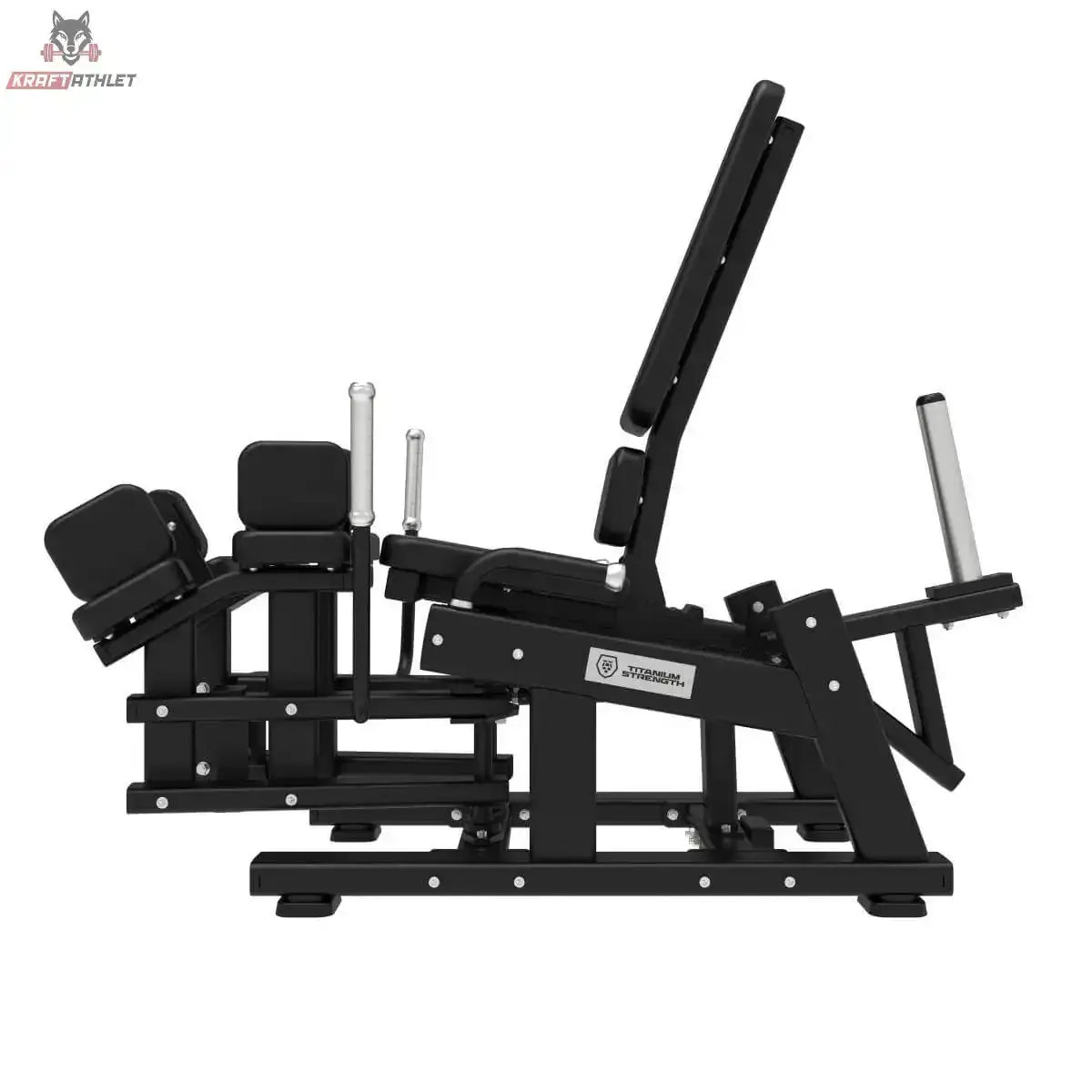 Titanium Strength Elite Series Adduktorenmaschine Plate-Loaded in Schrägansicht von der Seite mit Hebeln