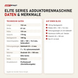 Technische Daten und Merkmale von Titanium Strength Elite Series Adduktorenmaschine als Tabelle