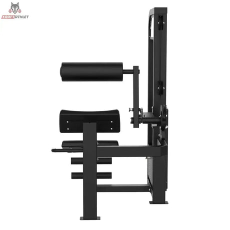 Titanium Strength Elite Series Bauchmuskelmaschine – Seitenansicht mit Rückenrolle, Sitzpolster und Fußstütze