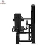 Titanium Strength Elite Series Beinbeuger/Beinstrecker Premium V2 im Sitzen – Seitenansicht mit Sitz, Rückenlehne und Gewichtsturm