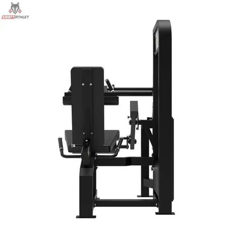 Titanium Strength Elite Series Beinbeuger/Beinstrecker Premium V2 im Sitzen – Seitenansicht mit Sitz, Rückenlehne und Gewichtsturm