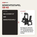 Frage und Antwort zu Titanium Strength Elite Series Beinbeuger sitzend: Wie schwer ist der Gewichtsstapel?
