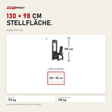 Maßbild Titanium Strength Elite Series Beinstrecker: Stellfläche 130 × 98 cm, Höhe 155 cm