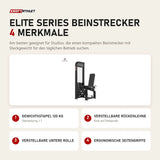 Titanium Strength Elite Series Beinstrecker mit 4 Merkmalen: Gewichtsstapel 120 kg, Verstellbare Rückenlehne, Verstellbare untere Rolle, Ergonomische Seitengriffe
