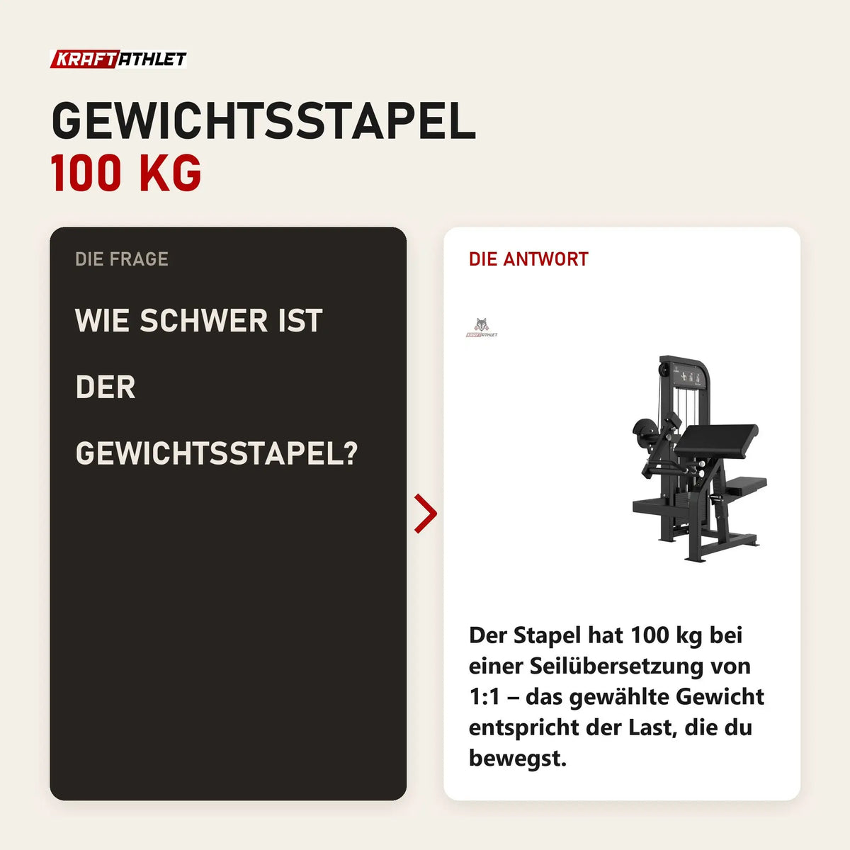 Frage und Antwort zu Titanium Strength Elite Series Bizepscurl: Wie schwer ist der Gewichtsstapel?