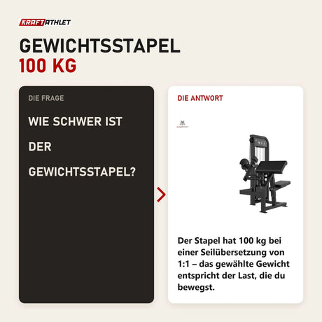 Frage und Antwort zu Titanium Strength Elite Series Bizepscurl: Wie schwer ist der Gewichtsstapel?