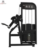 Titanium Strength Elite Series Bizepscurl – Seitenansicht mit Hebelarm, Armauflage und Gewichtsstapel