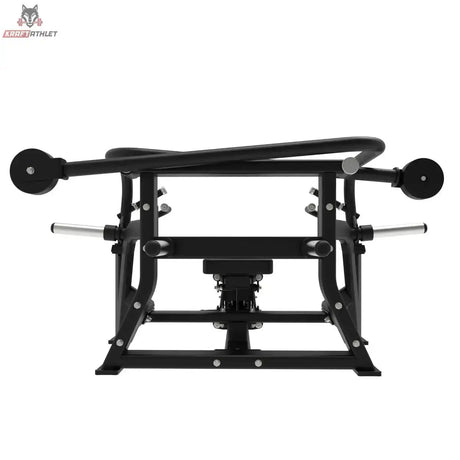 Titanium Strength Elite Series Crossover Multipress in Draufsicht auf Bank, Hebelarme und Scheibenaufnahmen