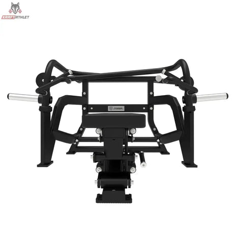 Titanium Strength Elite Series Crossover Multipress in Frontansicht mit gebogenen Pressarmen und Sitz