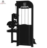 Titanium Strength Elite Series Dual Bauch und unterer Rücken – Rückansicht mit Logo-Abdeckung und Hebelarm
