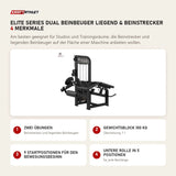 Titanium Strength Elite Series Dual Beinbeuger Liegend & Beinstrecker mit 4 Merkmalen: Zwei Übungen, Gewichtsblock 100 kg, 9 Startpositionen für den Bewegungsbeginn, Untere Rolle in 5 Positionen