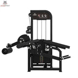 Titanium Strength Elite Series Dual Beinbeuger Liegend & Beinstrecker – Frontansicht mit Polster, Hebelarm und beiden Beinrollen