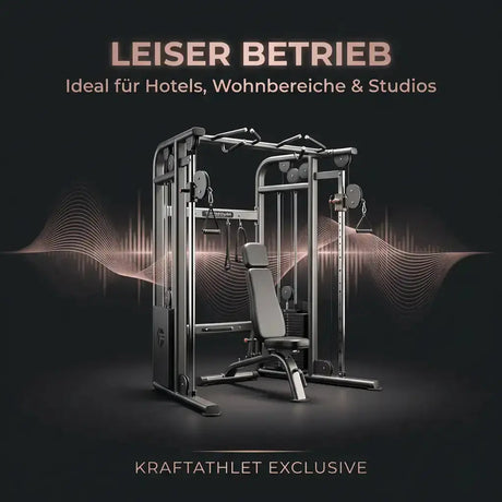 Titanium Strength Elite Series Dual Bizeps- und Trizepsmaschine – Grafik zum leisen Betrieb in Hotels, Wohnbereichen und Studios