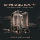 Titanium Strength Elite Series Dual Bizeps- und Trizepsmaschine – Grafik zu Stahlrahmen, Schweißnähten und Basis am Beispiel eines Racks