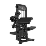 Titanium Strength Elite Series Dual Bizeps- und Trizepsmaschine – Frontansicht mit Armauflage und Gewichtsturm