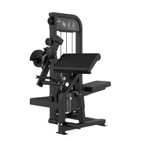 Titanium Strength Elite Series Dual Bizeps- und Trizepsmaschine – Frontansicht mit Armauflage und Gewichtsturm