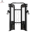 Titanium Strength Elite Series Functional Trainer, Frontansicht mit zwei Seilzugtürmen, Klimmzugstange und Curlstange