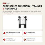 Titanium Strength Elite Series Functional Trainer mit 4 Merkmalen: Zwei unabhängige Säulen, 16 Höhenstufen, Verchromte Führungssäulen, Gewichtswahl in 5-kg-Schritten
