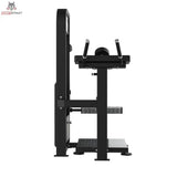 Titanium Strength Elite Series Gluteusmaschine – Seitenansicht mit Brustpolster, Griffen und Plattform