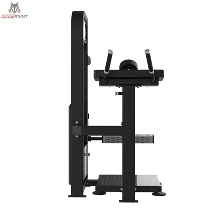 Titanium Strength Elite Series Gluteusmaschine – Seitenansicht mit Brustpolster, Griffen und Plattform