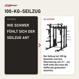 Frage und Antwort zu Titanium Strength Elite Series Half Rack E50: Wie schwer fühlt sich der Seilzug an?
