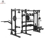 Titanium Strength Elite Series Half Rack E70 mit Langhantel und Gewichtsscheiben bestückt