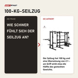 Frage und Antwort zu Titanium Strength Elite Series Half Rack E70: Wie schwer fühlt sich der Seilzug an?