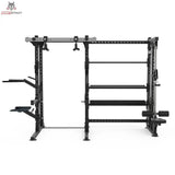 Titanium Strength Elite Series Half Rack E70, Frontansicht mit Klimmzugstange und Ablagen