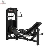 Titanium Strength Elite Series Hip Thrust mit Steckgewichten – Schrägansicht von rechts mit Liegepolster und Griffen