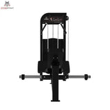 Titanium Strength Elite Series Hip Thrust mit Steckgewichten – Frontansicht mit Polster und seitlichen Scheibenhaltern