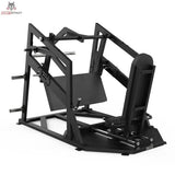 Titanium Strength Elite Series Horizontale Beinpresse – Schrägansicht von der anderen Seite mit Fußplatte und Sitz
