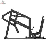 Titanium Strength Elite Series Horizontale Beinpresse – Seitenansicht mit Rahmen, Fußplatte und Rückenlehne