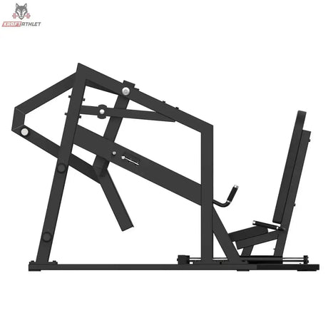 Titanium Strength Elite Series Horizontale Beinpresse – Seitenansicht mit Rahmen, Fußplatte und Rückenlehne
