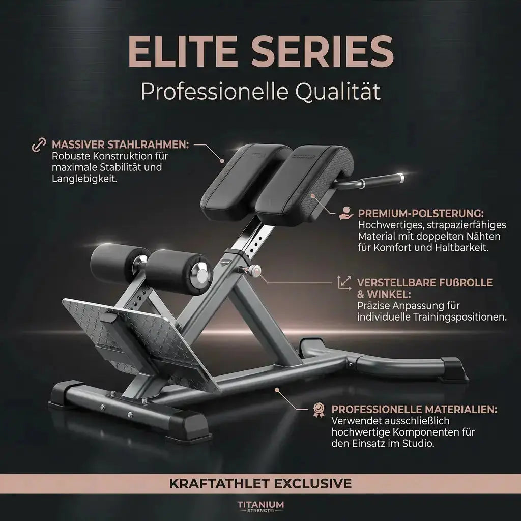 Titanium Strength Elite Series Hyperextension Bank Römischer Stuhl, Lite Series Qualitätsgrafik