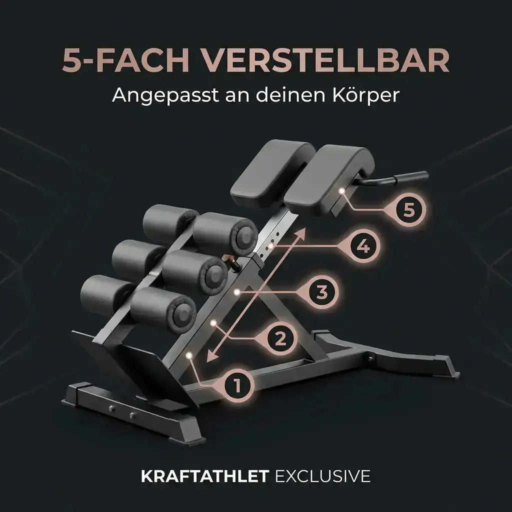 Titanium Strength Elite Series Hyperextension Bank Römischer Stuhl, Marketing Grafik Kraft
