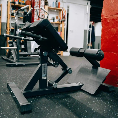Titanium Strength Elite Series Hyperextension Bank Römischer Stuhl, Training Schrägansicht