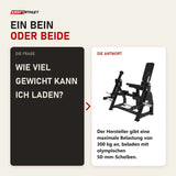 Frage und Antwort zu Titanium Strength Elite Series IsoLateral Beinstrecker: Wie viel Gewicht kann ich laden?