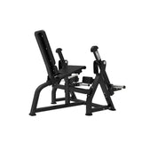 Titanium Strength Elite Series IsoLateral Beinstrecker – Frontansicht mit Sitz, Griffen und Beinrollen