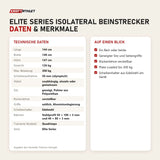 Technische Daten und Merkmale von Titanium Strength Elite Series IsoLateral Beinstrecker als Tabelle