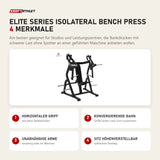 Titanium Strength Elite Series IsoLateral Bench Press mit 4 Merkmalen: Horizontaler Griff, Konvergierende Bahn, Unabhängige Arme, Sitz höhenverstellbar