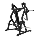 Titanium Strength Elite Series IsoLateral Bench Press – Rückansicht schräg mit Sitz und Scheibenaufnahmen
