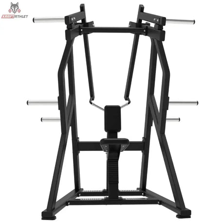 Titanium Strength Elite Series IsoLateral D.Y. Row in Frontansicht mit Griffpositionen oben und Scheibenhörnern