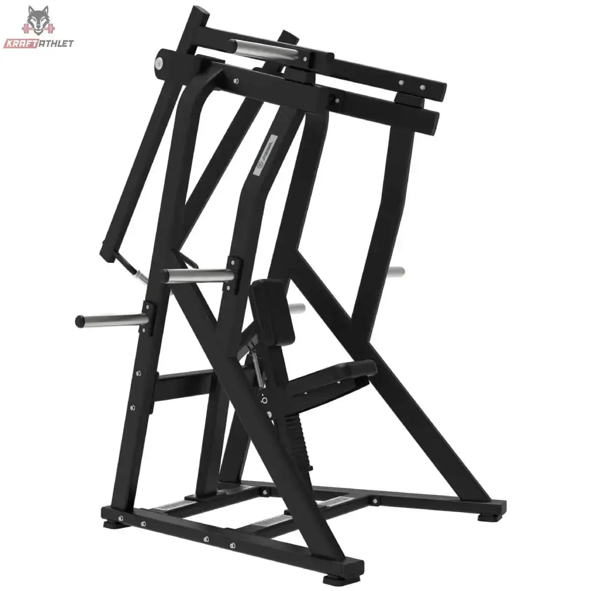 Titanium Strength Elite Series IsoLateral D.Y. Row in Schrägansicht von links mit Zughebeln und Scheibenaufnahmen