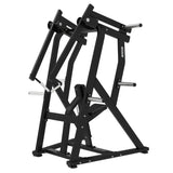Titanium Strength Elite Series IsoLateral D.Y. Row in Schrägansicht von rechts mit hohen Zugarmen und schwarzem Rahmen